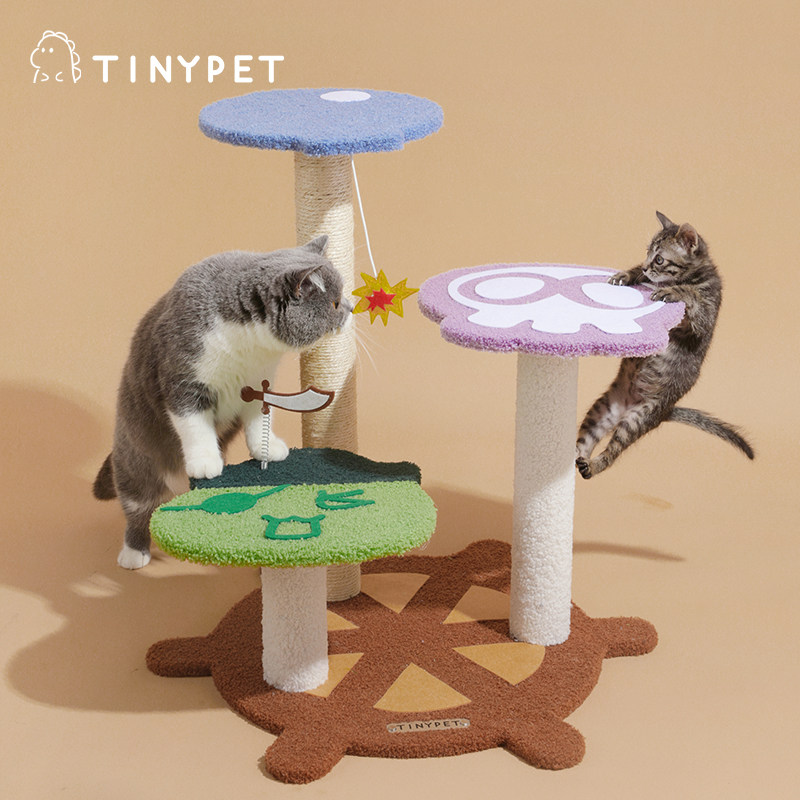 Tinypet small Mustard Pirate Captain Fun Cat Climbing small cat Cat Grab Poles to Skip Kitty Toys