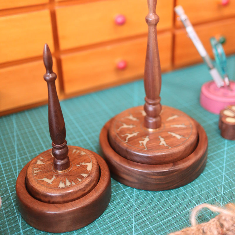 Round Muton Wool Shaft Woodsong Black Walnut Rotatable Braided Bracket Rotating Solid Wood Base Round Muton Wool Shaft Woodsong Black Walnut Rotatable Braided Bracket Rotating Solid Wood Base