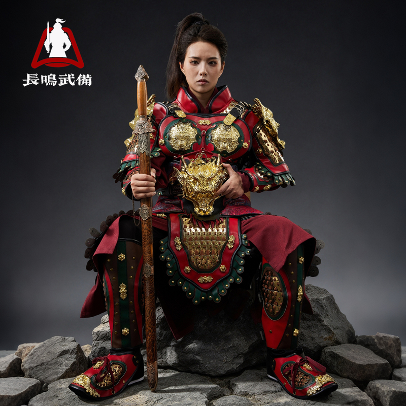 Long-Lasting Durable Metal Armor for Men and Women, Wearable Real-Life Hua Mulan Cosplay Costume, Chinese Armor and Helmet