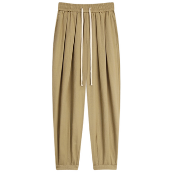 ກາງເກງຜ້າຝ້າຍຍີ່ປຸ່ນແລະ linen ຂາກວ້າງສໍາລັບແມ່ຍິງ, ວ່າງແລະສະດວກສະບາຍ, radish harem, ແບບ lazy, ກາງເກງແອວສູງ, ກາງເກງສີຂາວ, ພາກຮຽນ spring