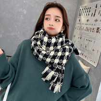 2021 new improved Chessboard Grid Scarves Womens Day Ensemble Black White Chess Students Surround neck Mens warm imitation cashmere shawl