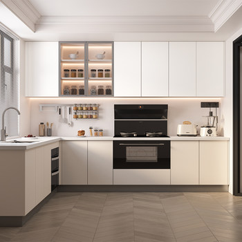 Gold medal integrated kitchen cabinets customized quartz stone integrated countertops home kitchen cabinets customized anti-scratch whole house customized