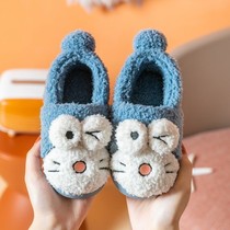 Childrens foot-wrapped cotton slippers girls with heels boys boys autumn and winter 2-year-old shoes indoor non-slip cute baby 3