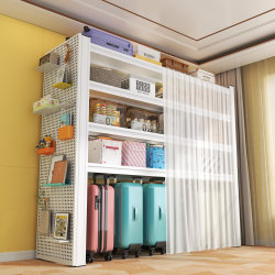 Storage Rack Shelf Multi-layer For Home Storage Rack Balcony Kitchen Integrated Wall-mounted Floor-to-floor Storage Iron Shelf