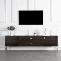 Changhe Nordic solid wood retro industrial style furniture British metal cast iron loft mid-century style TV cabinet