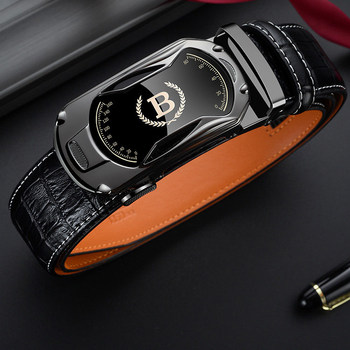 Odybird Belt Men's Genuine Leather Alloy Automatic Buckle Belt Luxury Brand High-End Business Belt Gift