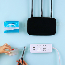 Plug-in board wall-mounted wall-mounted nail-free fixed router set-top box home storage rack finishing line artifact