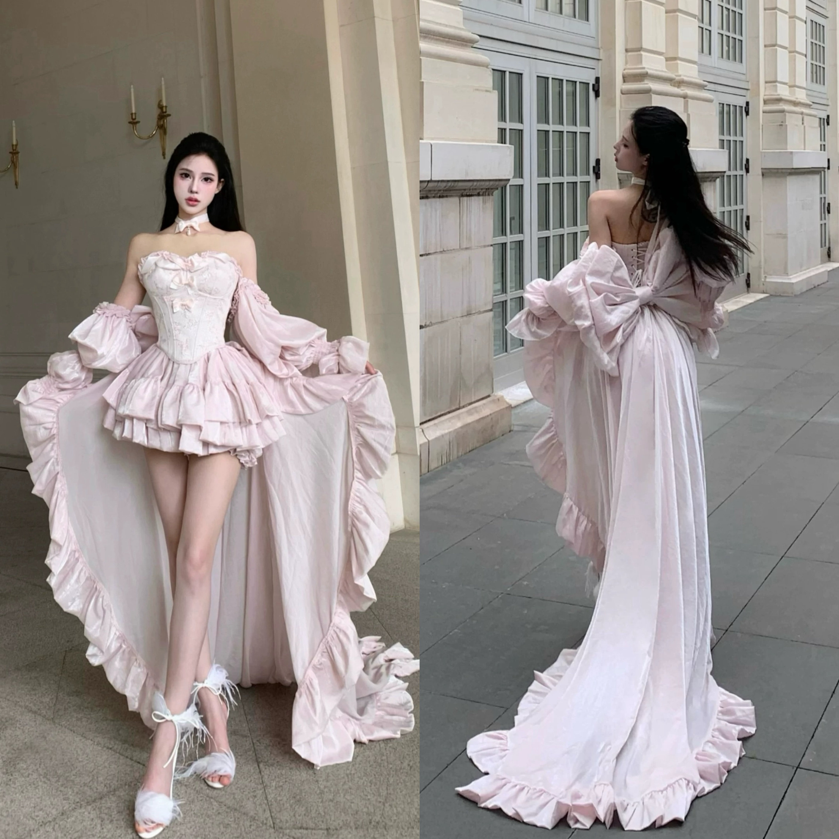 Trailing dress for women, first love girl, classy adult ceremony, tube top, birthday  dress, slimming look