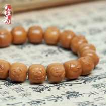 Old type Hericium head Eighteen Arhat bracelet handmade Hericium head carving small seed relief realistic Eighteen Arhat Arhat play for men and women