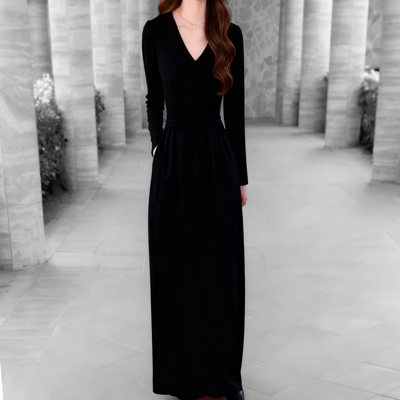 Mapping Hong Kong's Affordable Luxury Women's Fashion: New Spring Collection, Stylish Ultra-Long Dress, Floor-Length Elegant Dress