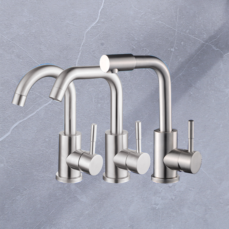 Dressing room 304 stainless steel wire drawing surface basin black single hole single to wash washbasin Handwashing pool hot and cold tap