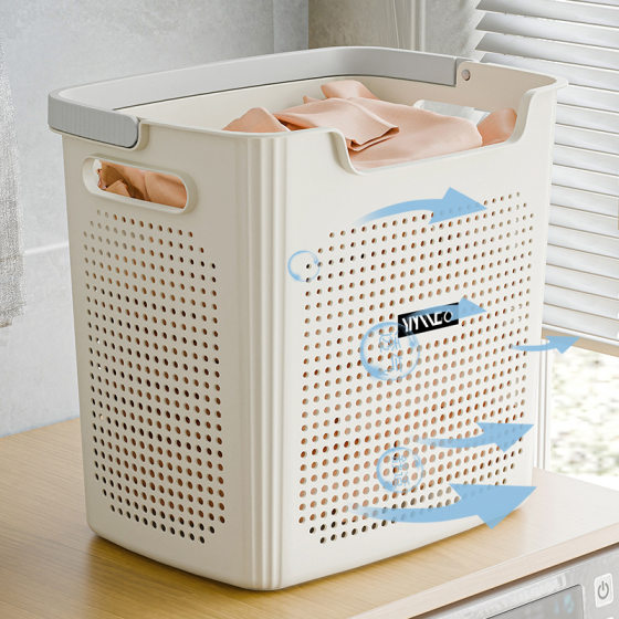 Japanese Large Laundry Basket, Household Dirty Clothes Basket, Plastic Laundry Basket, Dormitory Bathroom Portable Storage Basket