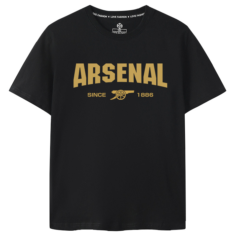 Arsenal Arensen's Same 2025 Crown New Summer Printed Letter T-Shirt Pure Cotton Short-Sleeved Large Size Arsenal Arensen's Same 2025 Crown New Summer Printed Letter T-Shirt Pure Cotton Short-Sleeved Large Size