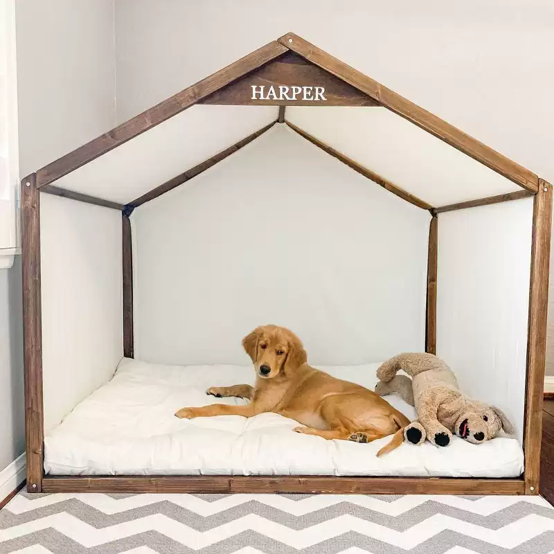 纵晨宠物实木狗窝室内房子型小型犬泰迪可拆洗夏季