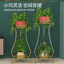 Flower pot shelf living room 2021 new European style wrought iron multi-layer flower stand green radish hanging orchid balcony flower shelf rack