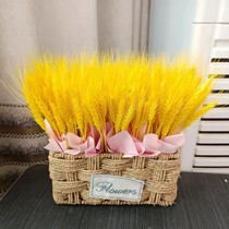 Gold wheat ear living room decoration real flower rice ear paddy dry flower fake flower decoration natural decorative flower flower arrangement