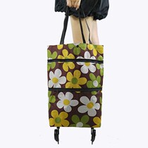 Buy food cart portable hand-pull bag folding drag package telescopic dual-use with wheel purchase bag Buy food bag Travel caravan
