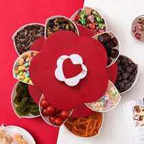 Rotating Candy Box Creative Petal Containing Box Fruit Pan Spring Home Living Room Fruit Snacks Plate Fruit Dish