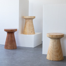 Household solid wood pier modern simple tree pier creative personality root carving living room sofa round stool bed and breakfast log stool