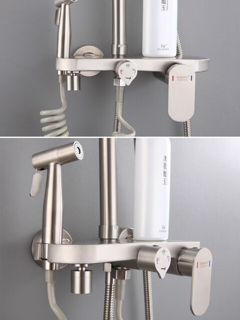 Sus304 Stainless Steel Pressurized Shower Set for Home Bathroom, Hot and Cold Rain Shower Head, Shower Head