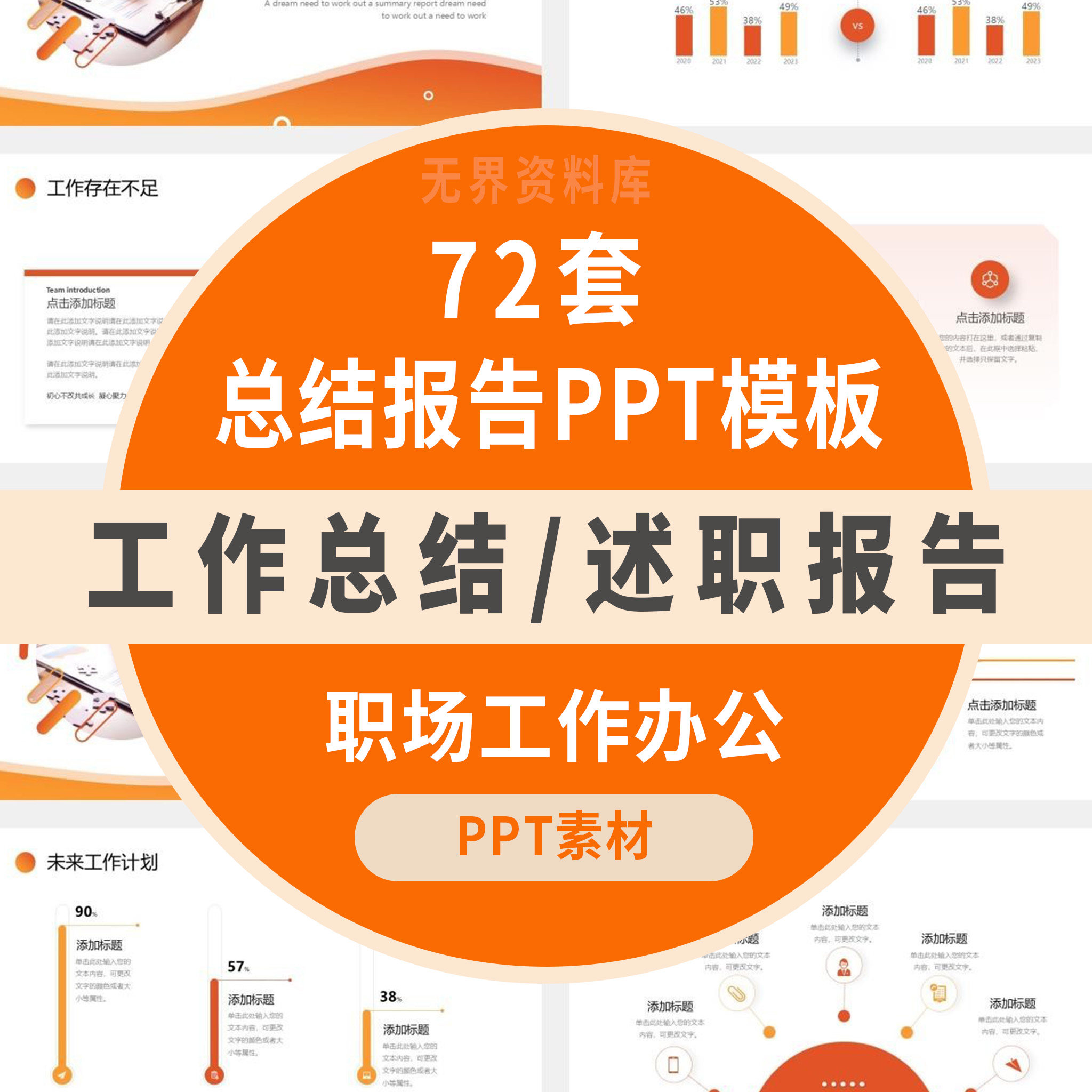 72套总结报告PPT模板工作总结述职报告职场办公PPT模板素材合集