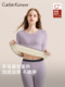 Carbinkoneer Women's Thermal Underwear Set with Fleece Lining, Thickened Autumn Clothes and Pants, Women's Heat-Generating Base Layer Thermal Clothing
