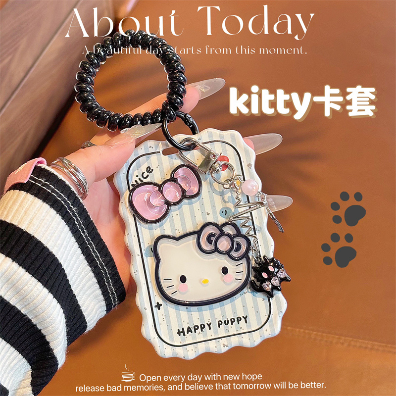 Hellokitty Cute Card Holder Id Card Meal Card Student Card Id Card with Wrist Strap Anti-Lost Work Badge Celebrity Photo Card Hellokitty Cute Card Holder Id Card Meal Card Student Card Id Card with Wrist Strap Anti-Lost Work Badge Celebrity Photo Card