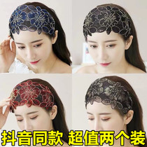 Wide Side Fashion Lotus Leaf Lace Embroidery Hair Stirrup Shade White Hair Stirrup Hairpin Hair with ethnic Wind Hair Accessories Green Orange