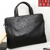 Goldlion mens handbag genuine leather briefcase mens file bag pure cowhide hand bag large capacity 15 6 inches
