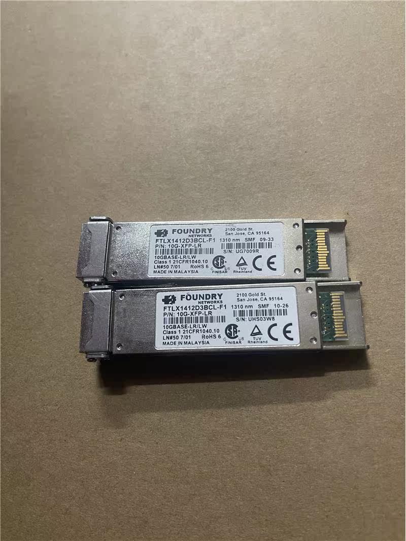 картон foundry ftlx1412d3bcl-f1原装二手模块 10g-xfp-lr/lw 1310nm
