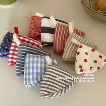 Super cute triangle thickened insulation gloves ins pot lid anti-scalding cap pot handle insulation cotton