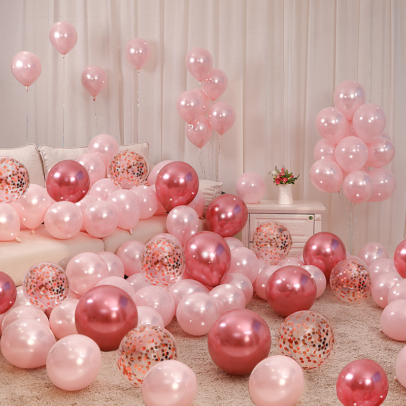 Trendy Pink Balloons for Wedding Decoration, Birthday Party, Valentine's Day, Proposal, Confession Scene Balloons