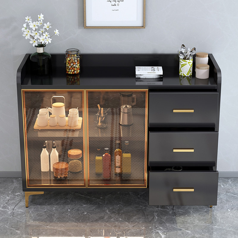 Dining cabinet modern minimalist leaning against wall one-piece containing living room storage microwave home cabinet tea water cabinet light and luxurious wine cabinet