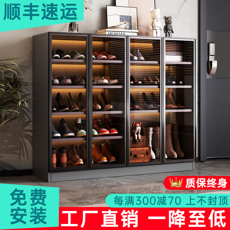 Light Extravagant Shoes Cabinet Doorway Home glass door Entrance Doors Cabinet minimalist solid wood storage containing cabinet leaning against wall Shoe cabinet