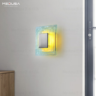 Italien mazzega murano glas wandleuchte mittelalterliche 1960er jahre quadratische wohnzimmer schlafzimmer flur korridor atmosphäre