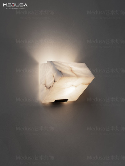 French Pierre Chareau Natural Marble Wall Lamp Designer Modern Staircase Corridor Aisle Bedside Wall Lamp