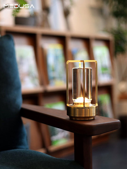 Japanese Ambientec Restaurant Table Lamp Touch Control Retro Rechargeable Bar Table High-End Camping Atmosphere Lighting