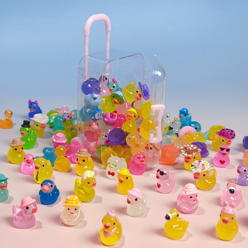 Colorful Luminous Duckling Artificial Animal Model Desktop Decoration Ornaments Student Gifts Gifts Non-Kidsren's Toys