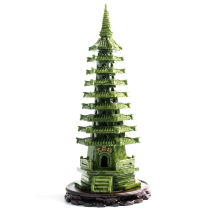 Xuanyou natural jade nine-story pagoda Wenchang pagoda 9-story green sapphire 13-story ornaments 13-story jade pagoda crafts