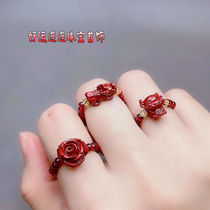 Zhu Sands Ring Woman 2022 New transfer Pearl natural fashion Personality Forefinger Plinth Purple Gold Sand Leopard