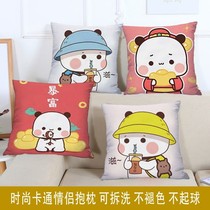 12 Bub Doll Holding Pillow Paparazzi Cute Little Panda Hands Office Plush Pendulum to send girlfriend Gift waist up to rest