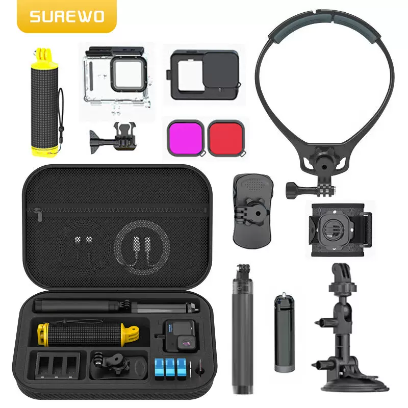 SUREWO Подходящее для камеры Gopro91011 набор аксессуаров монопод водонепроницаемая оболочка водонепроницаемое присоска автомобиля