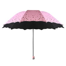 Excellent rain and shine dual-use womens light small fresh stacked high-quality W-quality summer umbrella folding sunshade umbrella sun protection rain protection UV protection umbrella