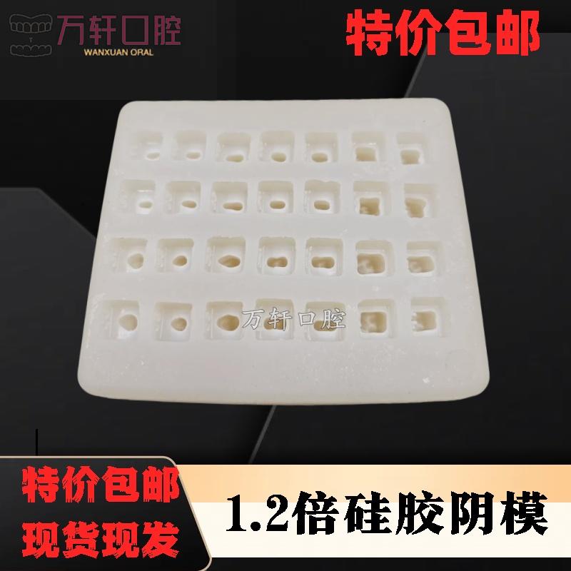 牙科阴模口腔模型  1.2倍带底座2倍无底座石膏牙阴模全口28颗包邮