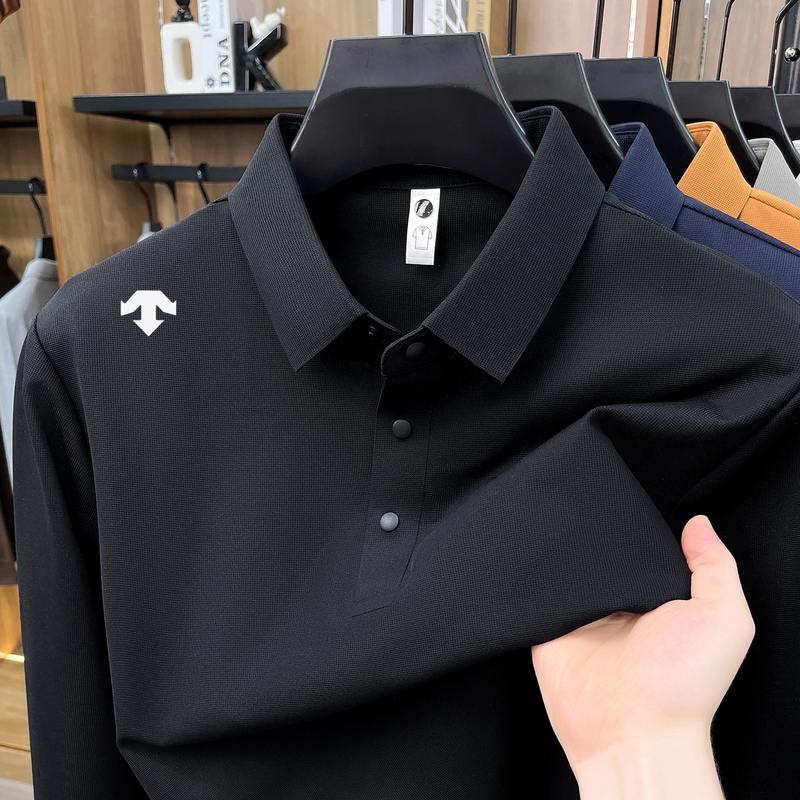 Outlet Clearance Autumn Men's Polo Shirt Long-Sleeved Quick-Drying Sports Casual Printed T-Shirt Men's Collared Top Outlet Clearance Autumn Men's Polo Shirt Long-Sleeved Quick-Drying Sports Casual Printed T-Shirt Men's Collared Top