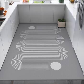Sufa leather kitchen floor dirty new slippery and oil-proof wipeable no-wash waterproof pad-proof special carpet for home use