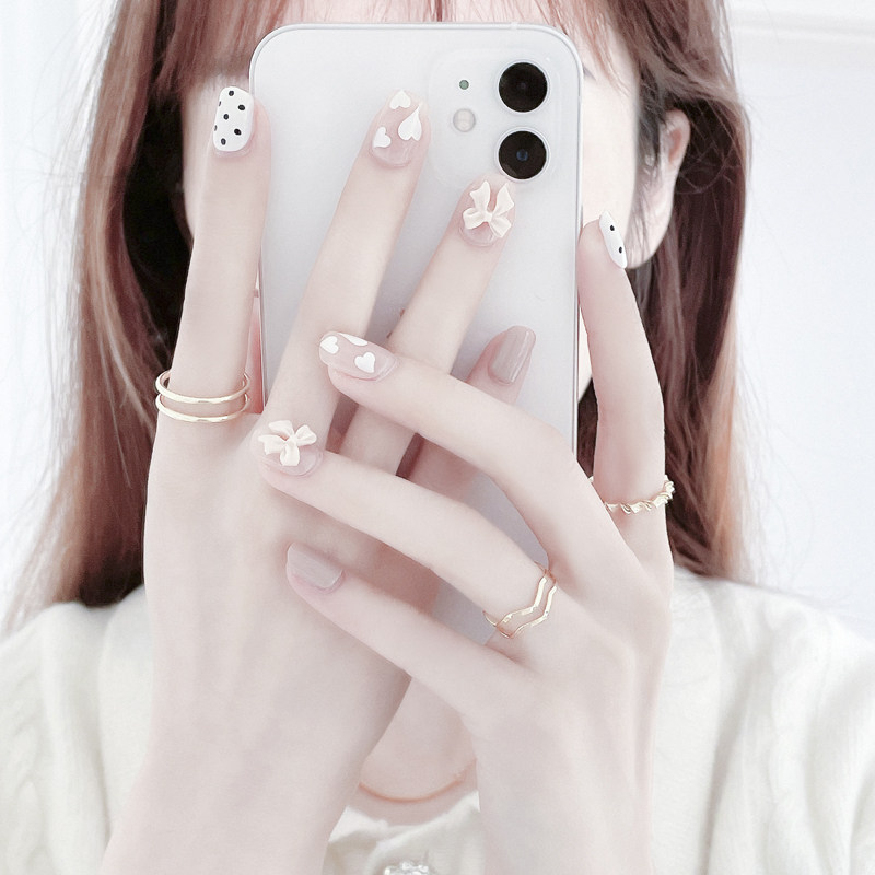 Wearing nail patch advanced sensibility short of removable pregnant women's nail patch fake nail nail mesh red finished nail