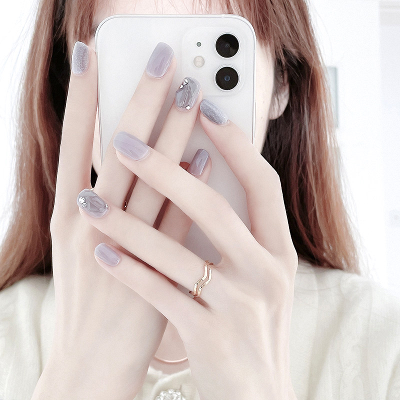 Wearing a autumn and winter 2021 new nail piece wearable high-quality nail patch short pregnant woman nail sticker finished product