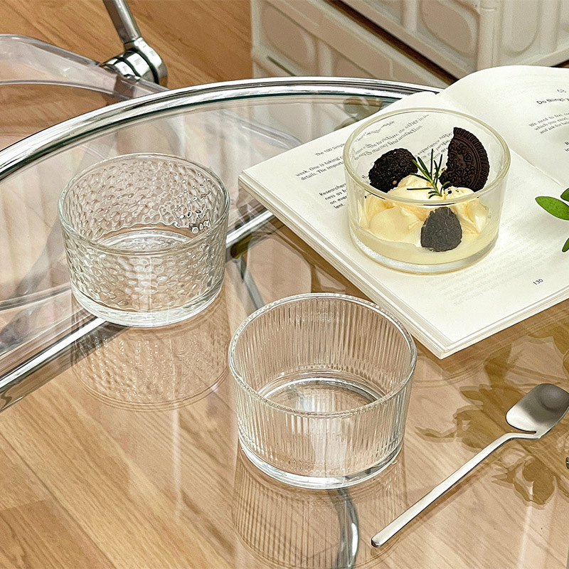 Multi-Purpose Modern Simple Lead-Free Glass Dessert Bowl Student Breakfast Bowl Pet Feed Bowl Purified Salt Mineral Bowl