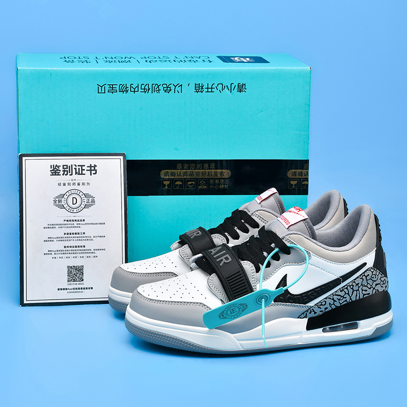 Aj312 Men's Shoes White Gray Joint Low-Top Couple Sneakers Practical Basketball Shoes Women's Sports Shoes